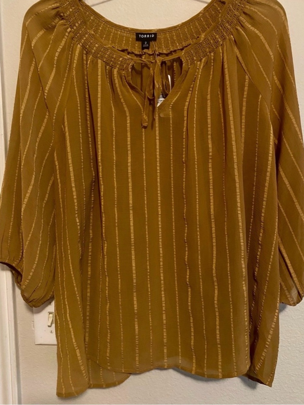 Torrid Striped Sheer Raglan Blouse  Size 2X - NWT! - Picture 2 of 3